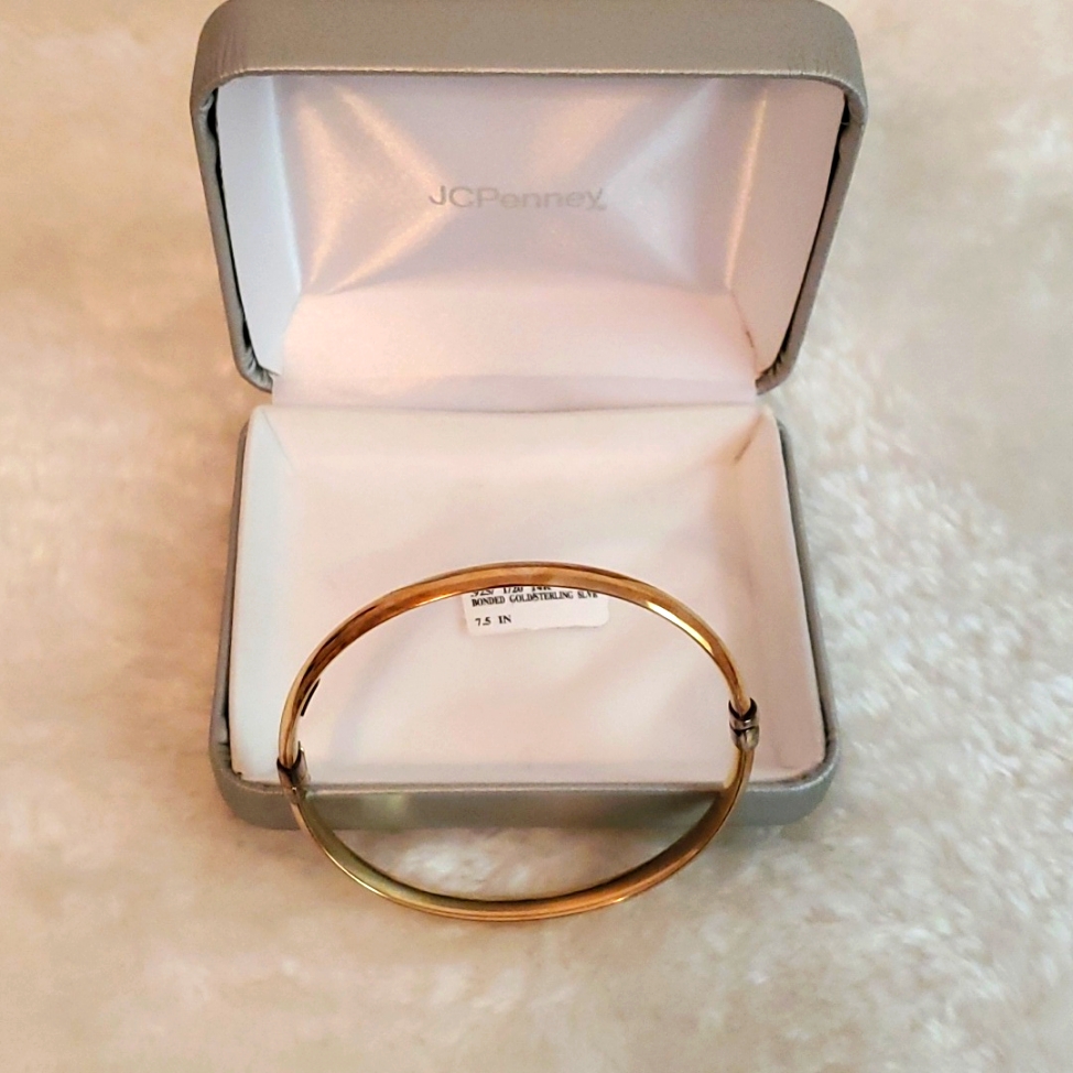 Bonded Gold And Sterling Silver Bangle Bracelet